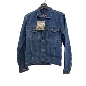 Vintage Windcrest Mens Stone Wash Denim Jacket M 100% Cotton Medium